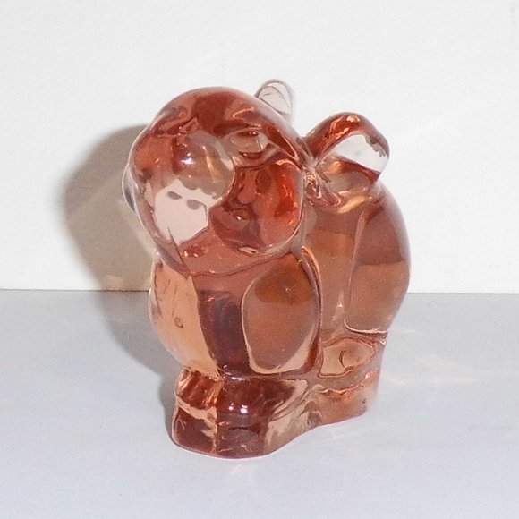 Silvestri Art Glass Sitting Pink Bunny Rabbit - Picture 4 of 6